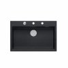 Quadron Zlewozmywak granitowy MARC 110 WORKSTATION – jednokomorowy, wpuszczany, black diamond/elementy stalowe + AKCESORIA HQM7650U8BS